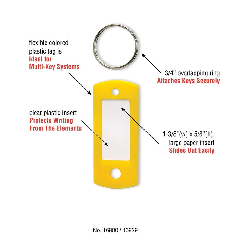 Lucky Line Flexible Colored Plastic Key Tag with 3/4" Split Ring, in Assorted Colors, 12 Pack (16929) - Image 5